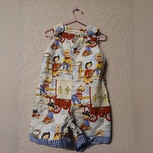 Cowboy Print Baby Romper